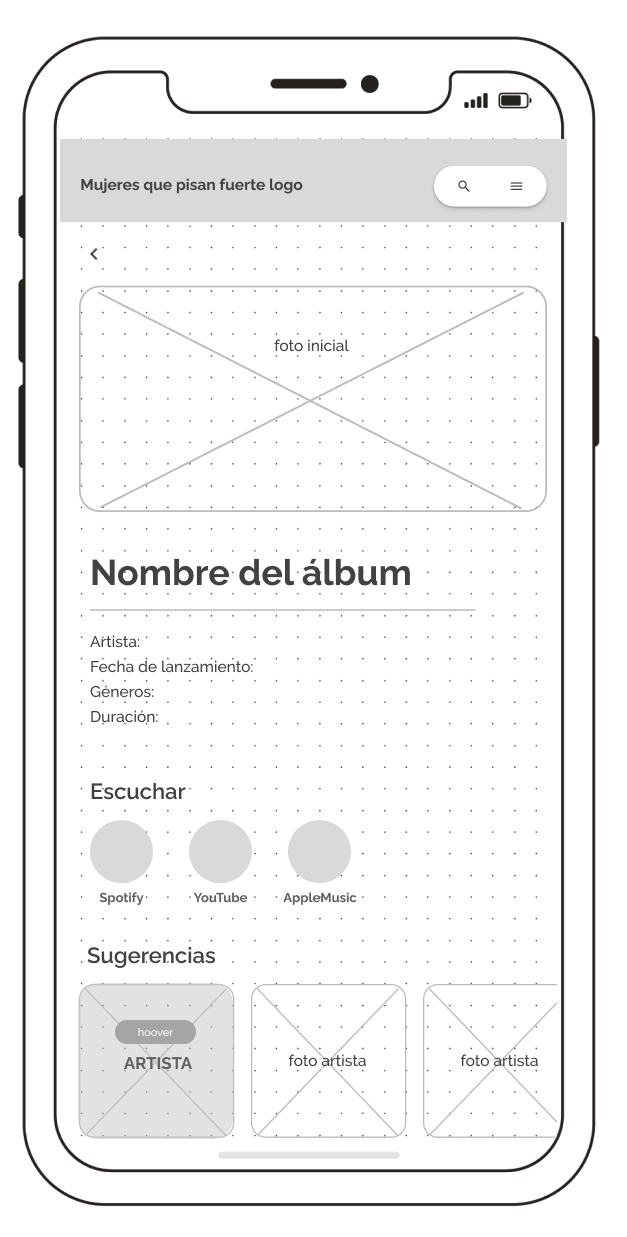 Boceto detalles del álbum